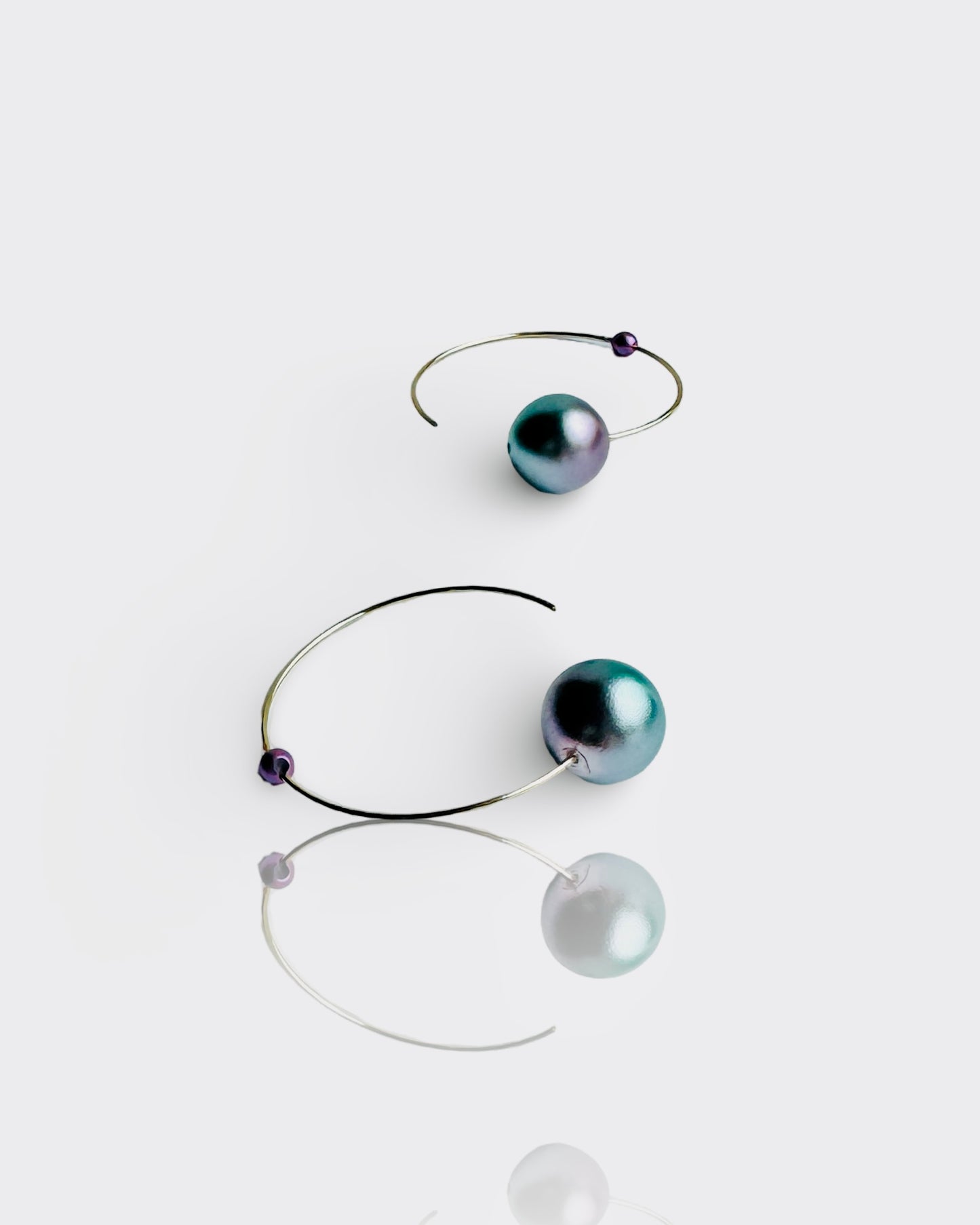 Trixie Lou large sunset purple haze large pearl hoop earrings