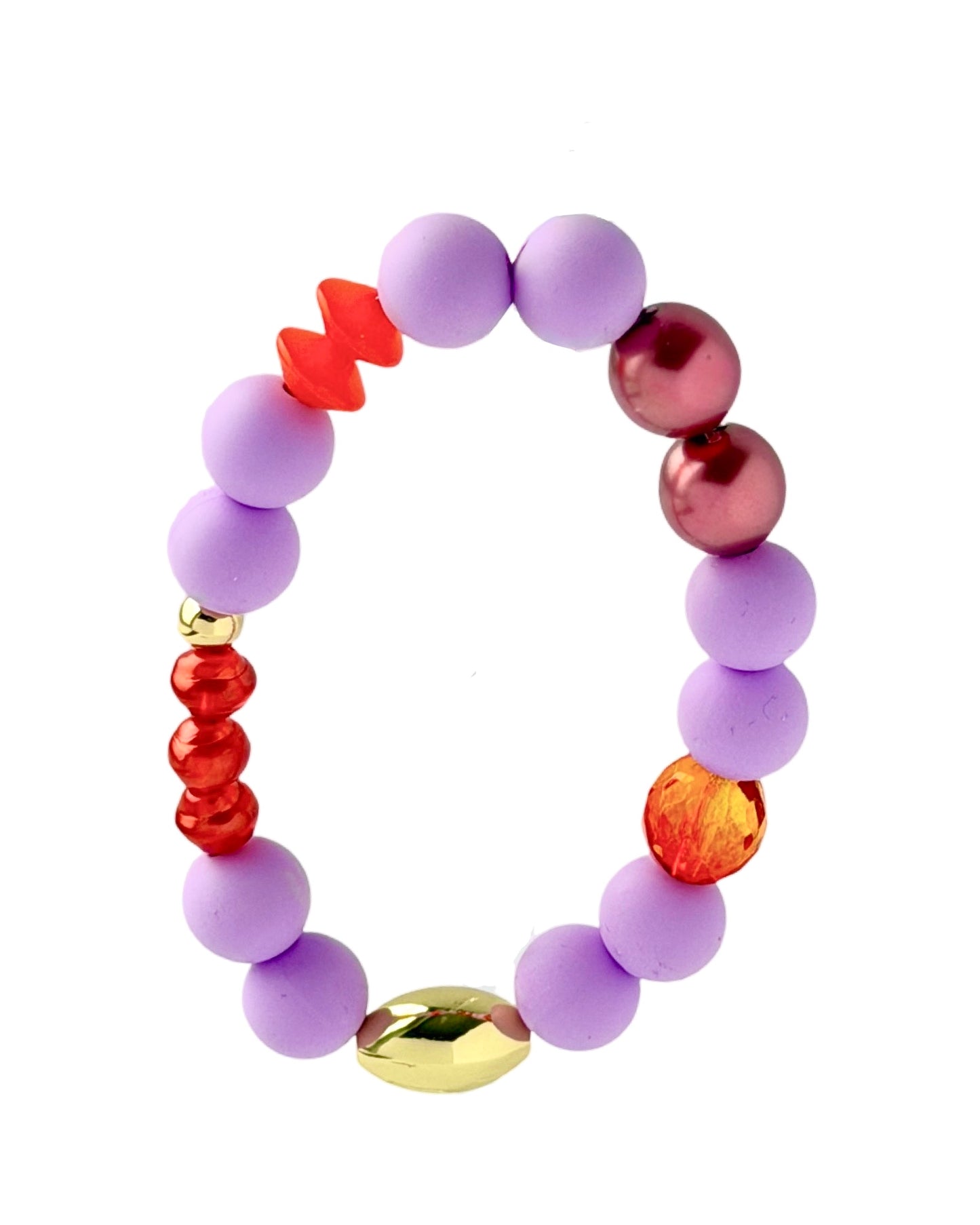 Lavender Honey bunny | crystal, gold + silicone bracelet