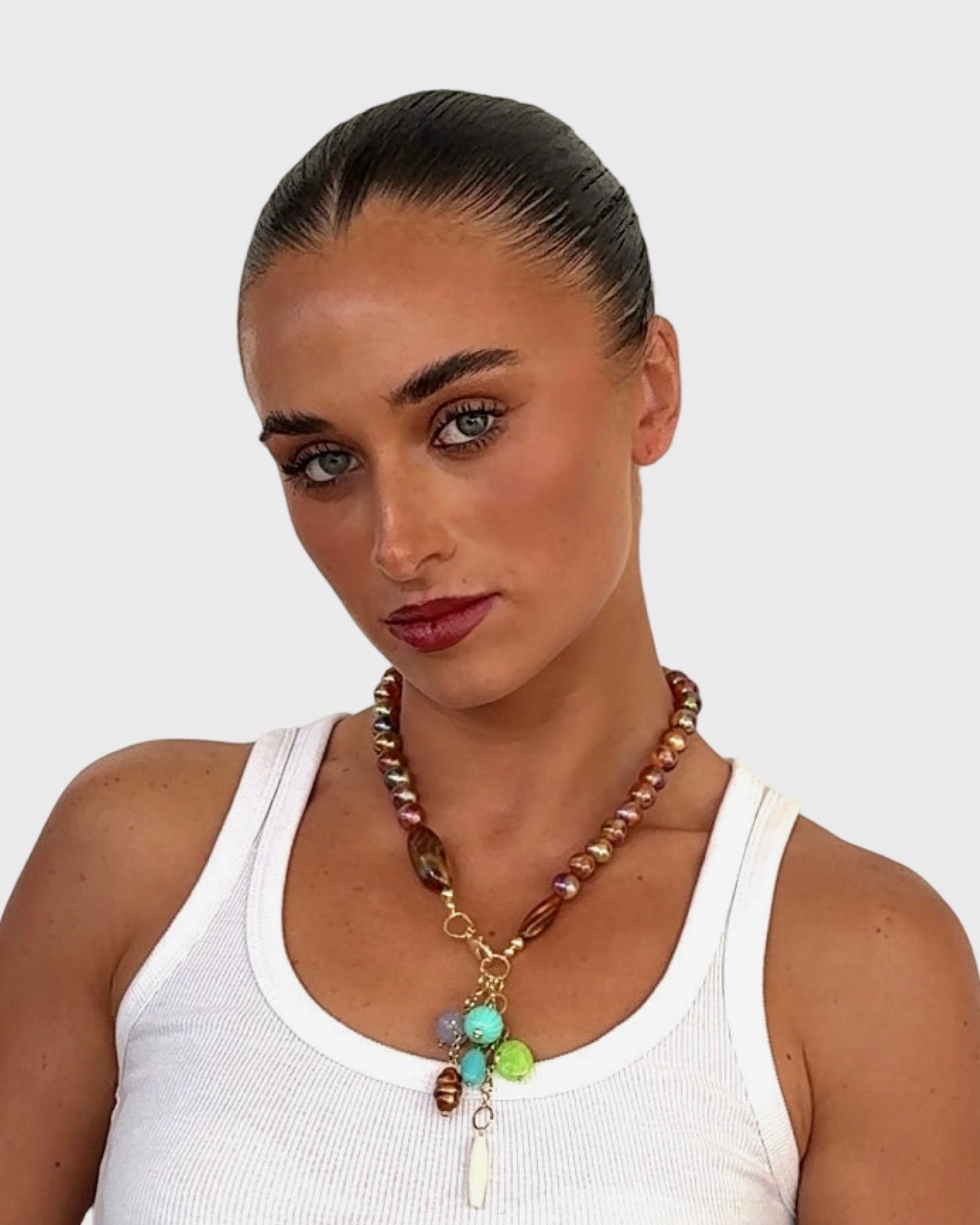 Allegra Amber drop pendant necklace