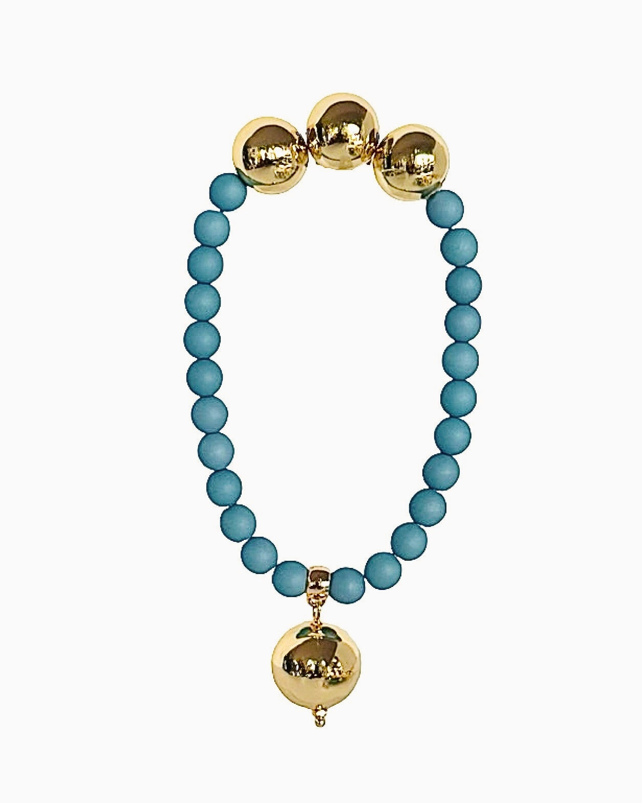 Betty boo faded denim crystal pearl gold beaded bracelet