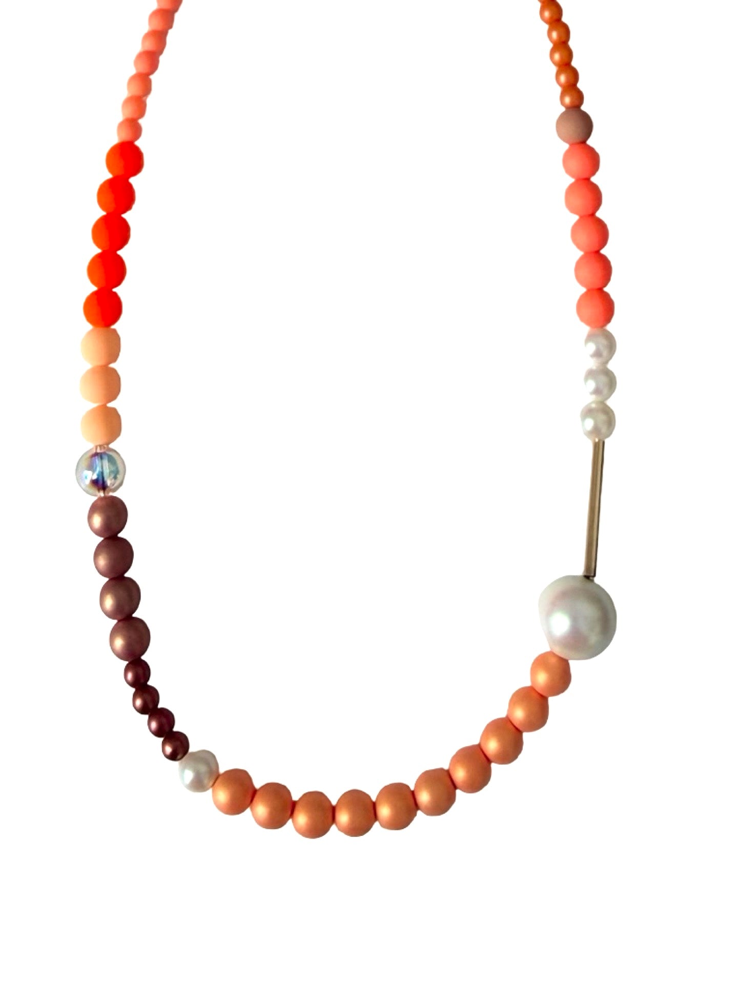 Rainbow Princess | Tangerine Crystal Pearl Choker