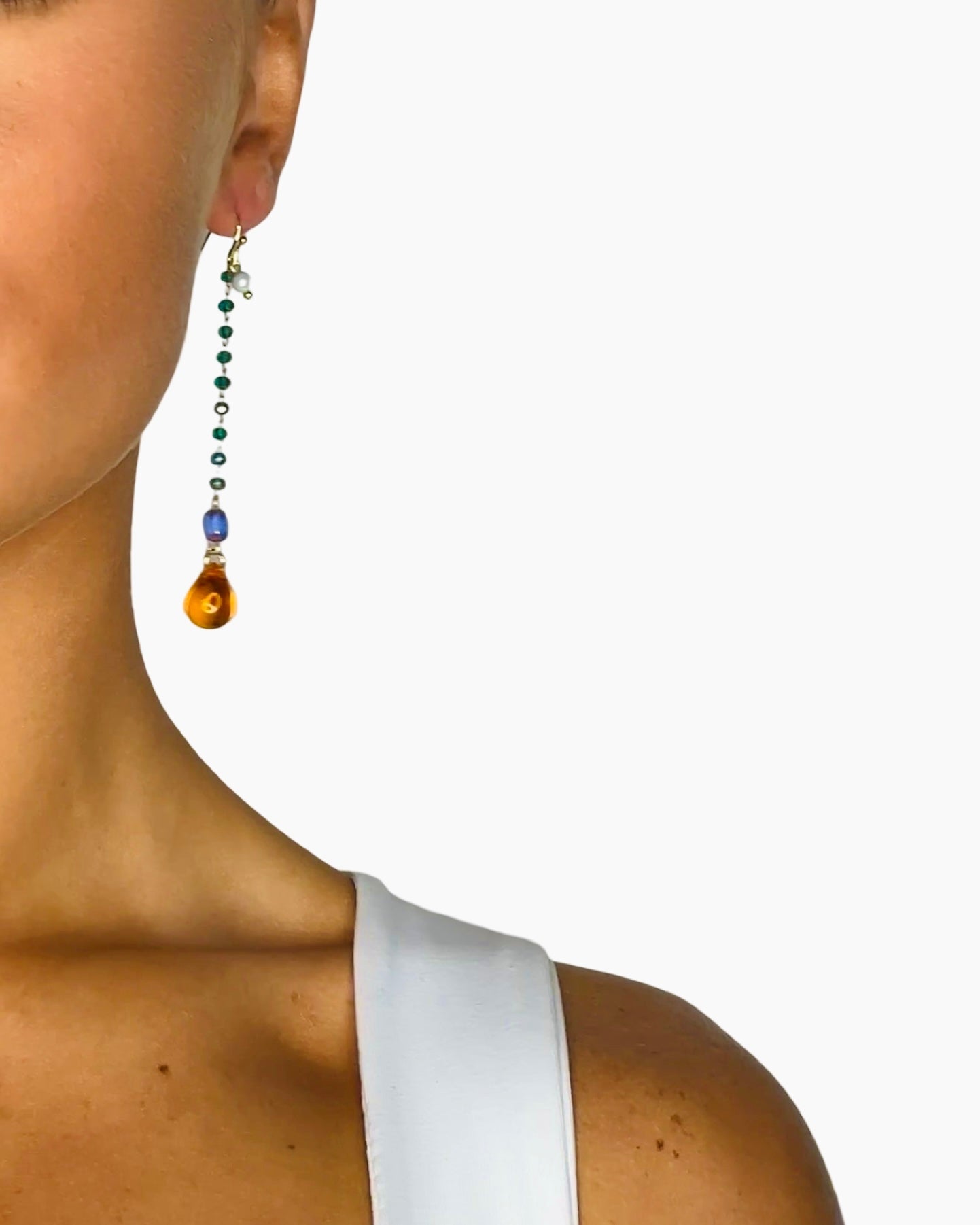 Rosie drop earrings in amber