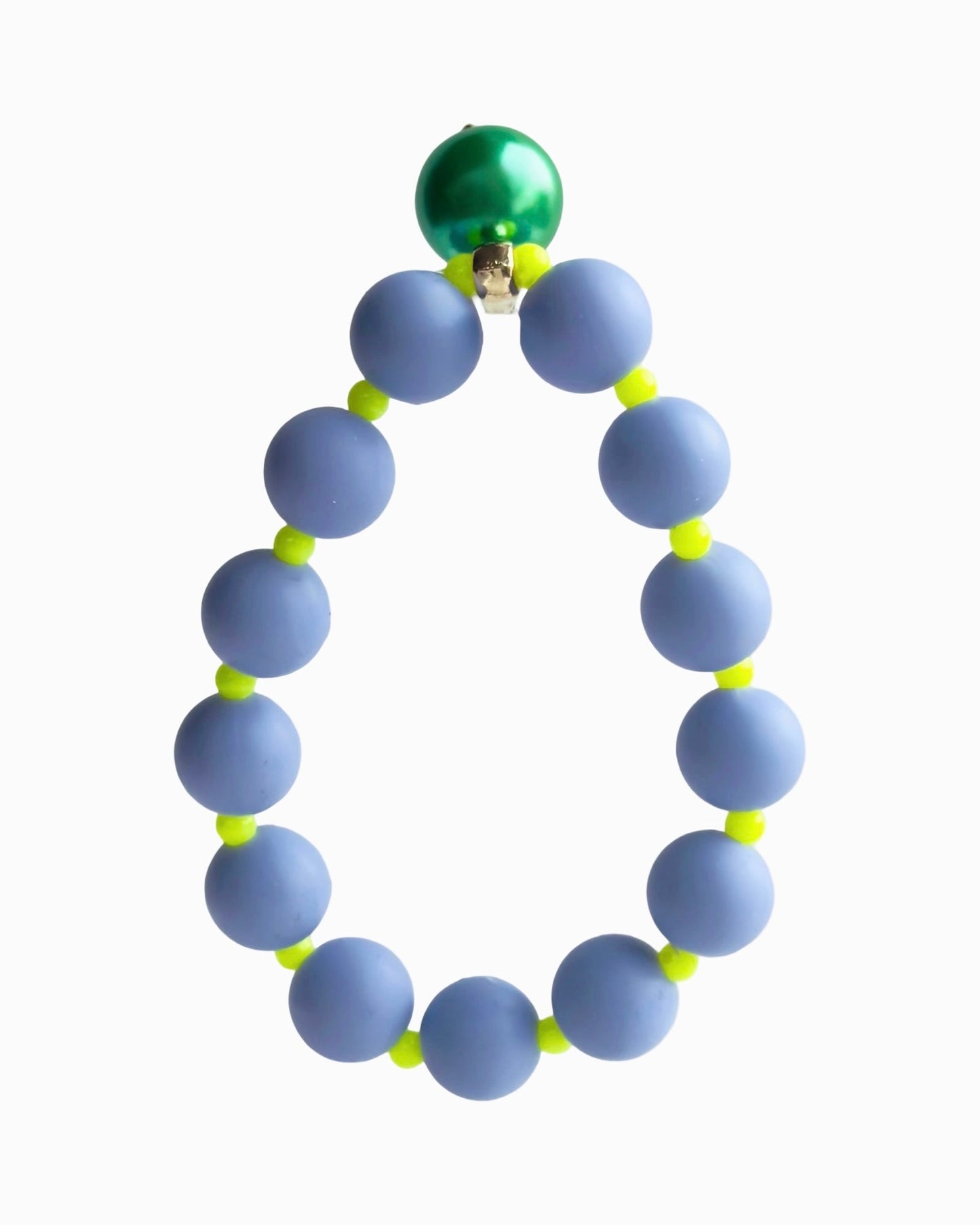 Beau soft purple, yellow + green pearl charm bracelet