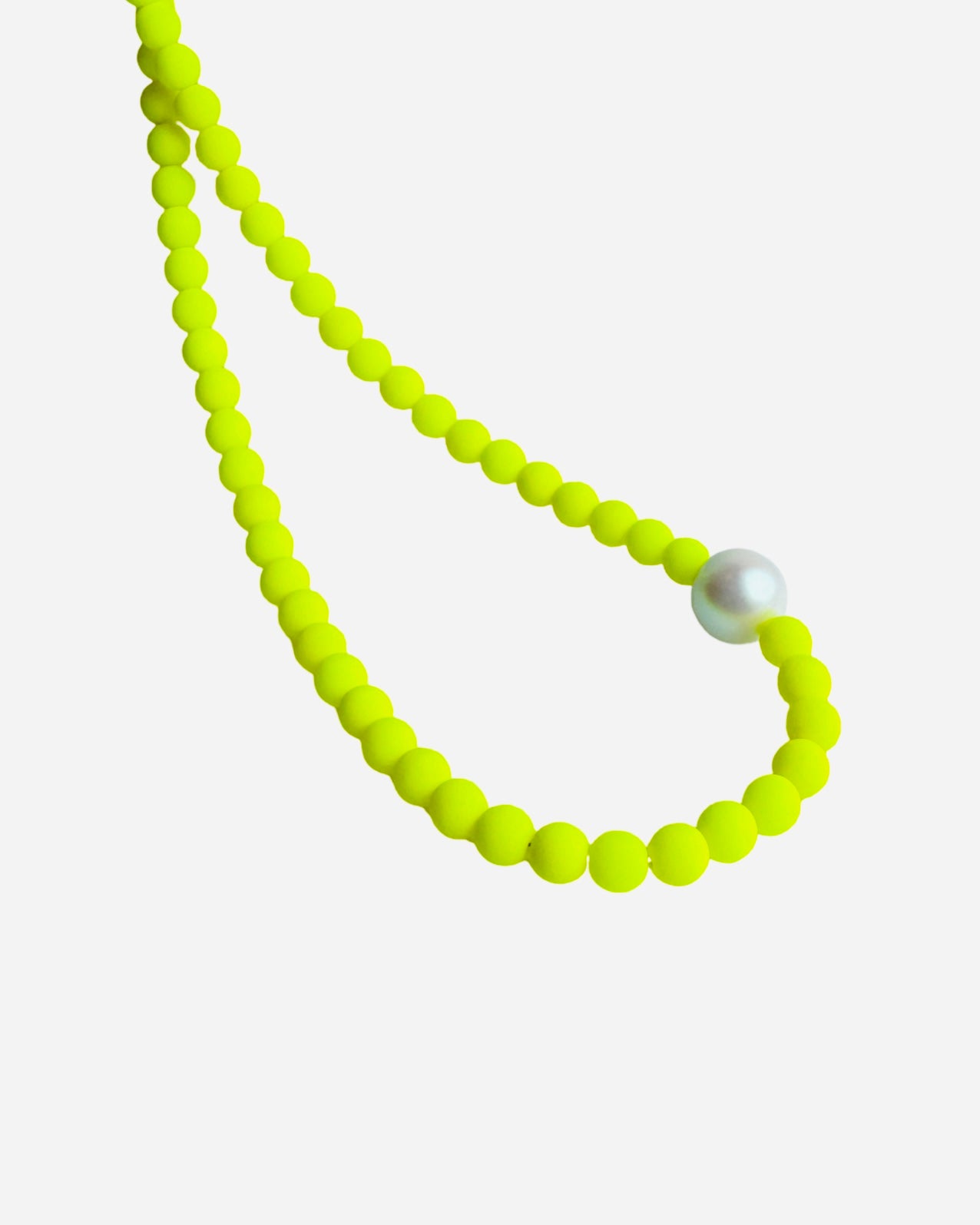 Gilda neon yellow crystal pearl necklace