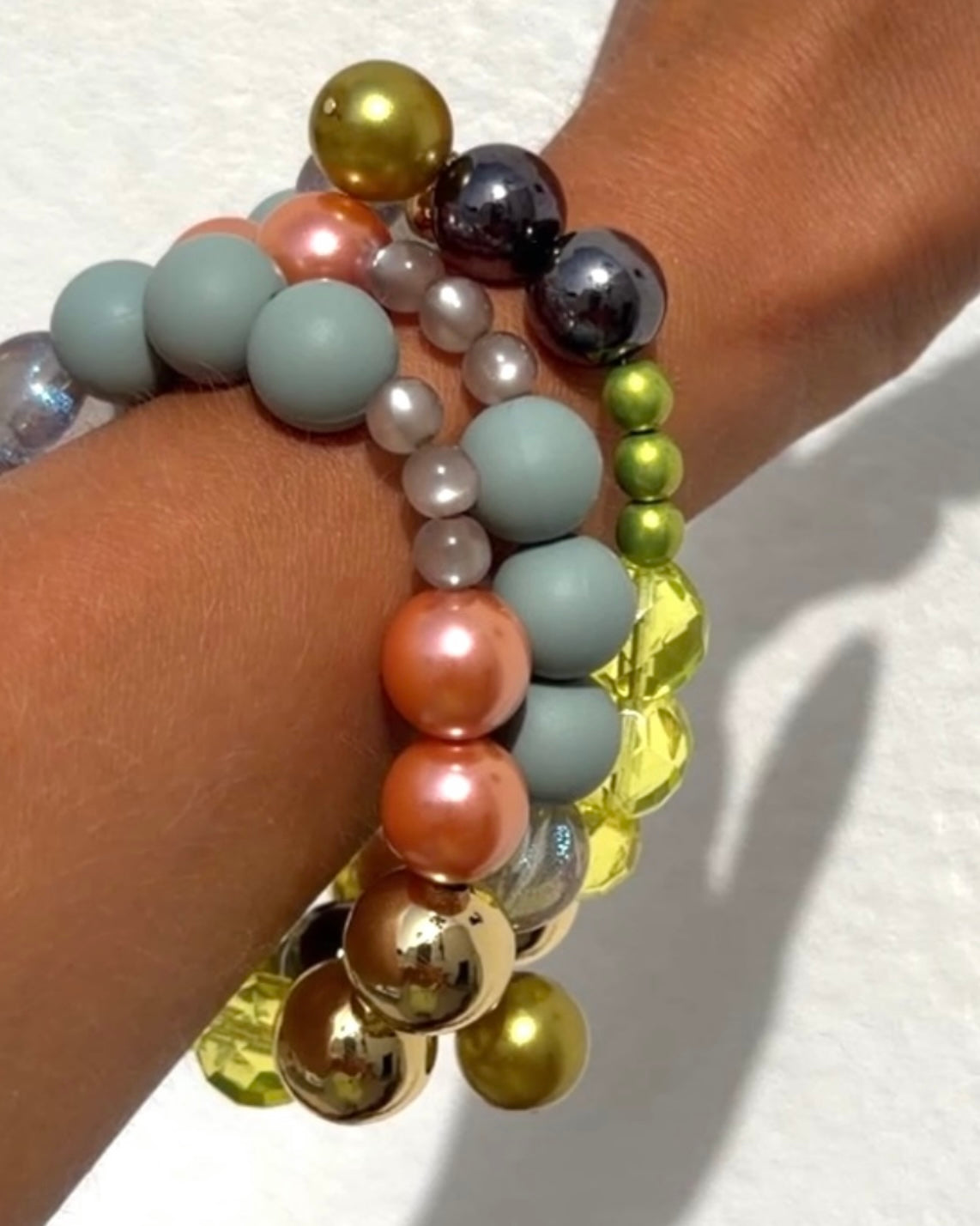MIMI LUXE BRACELET | LIMONCELLO, PEACH + CHARCOAL