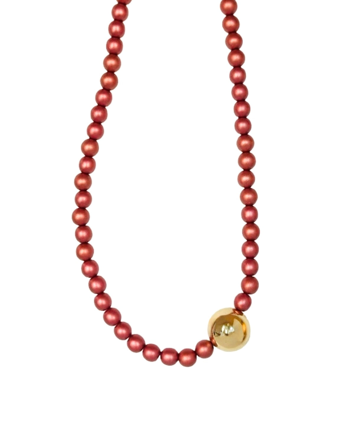 Gilda burgundy crystal pearl + gold necklace