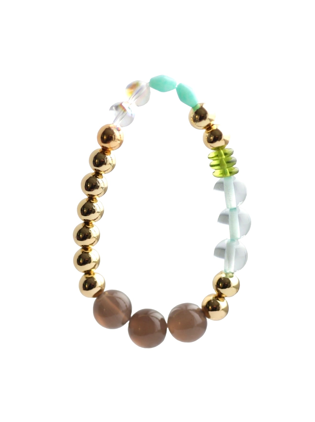 Pickle Pie Jade Gem Crystal + Gold Bracelet