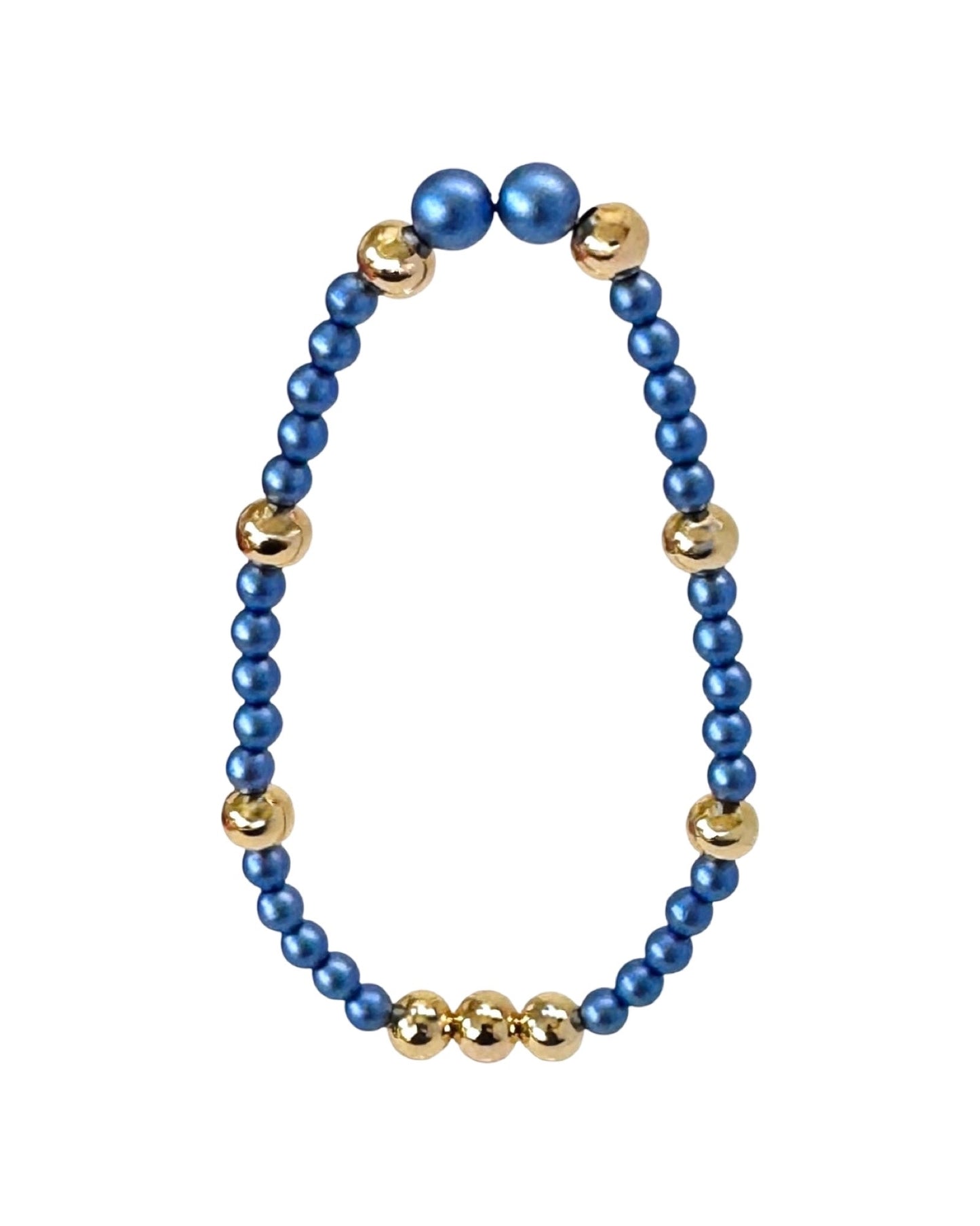 Baby Love Iridescent Sapphire Blue Fine Crystal & Gold Bracelet