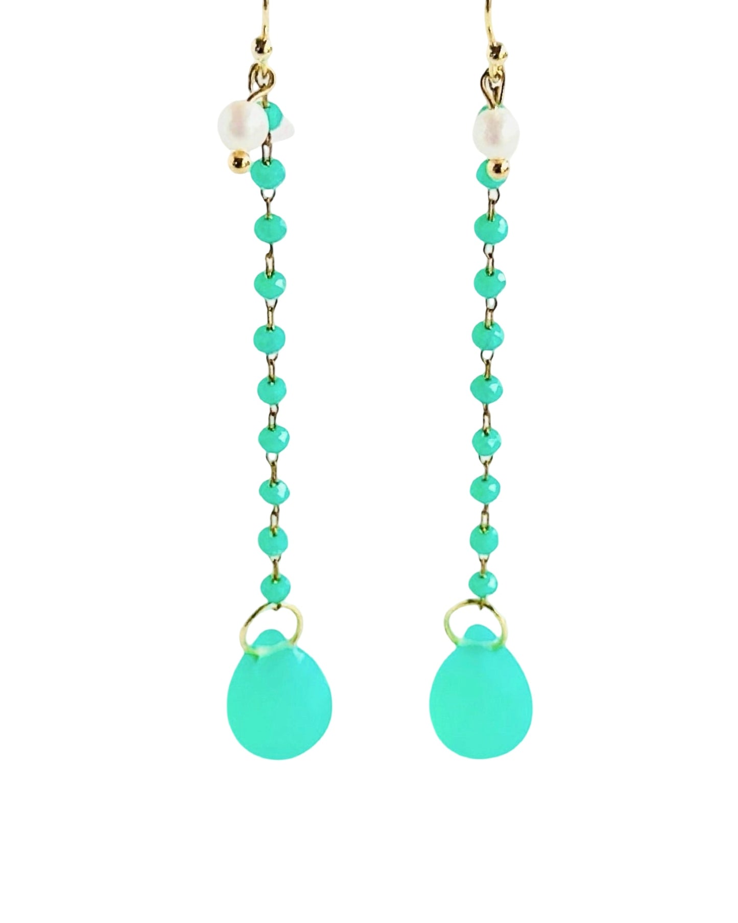 Rosie drop earrings in Aqua