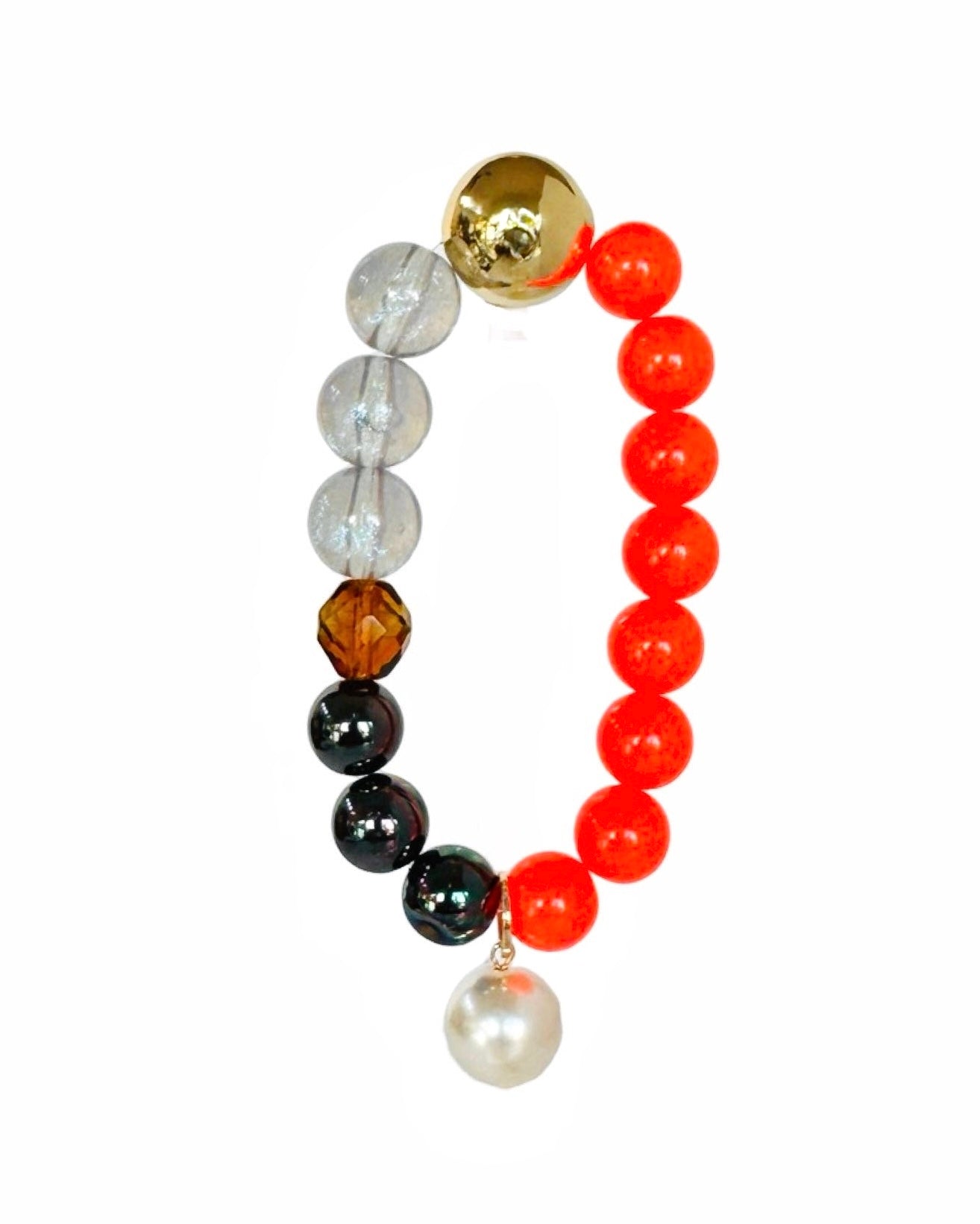 Juju glint Tango Orange, gold, crystal drop bracelet
