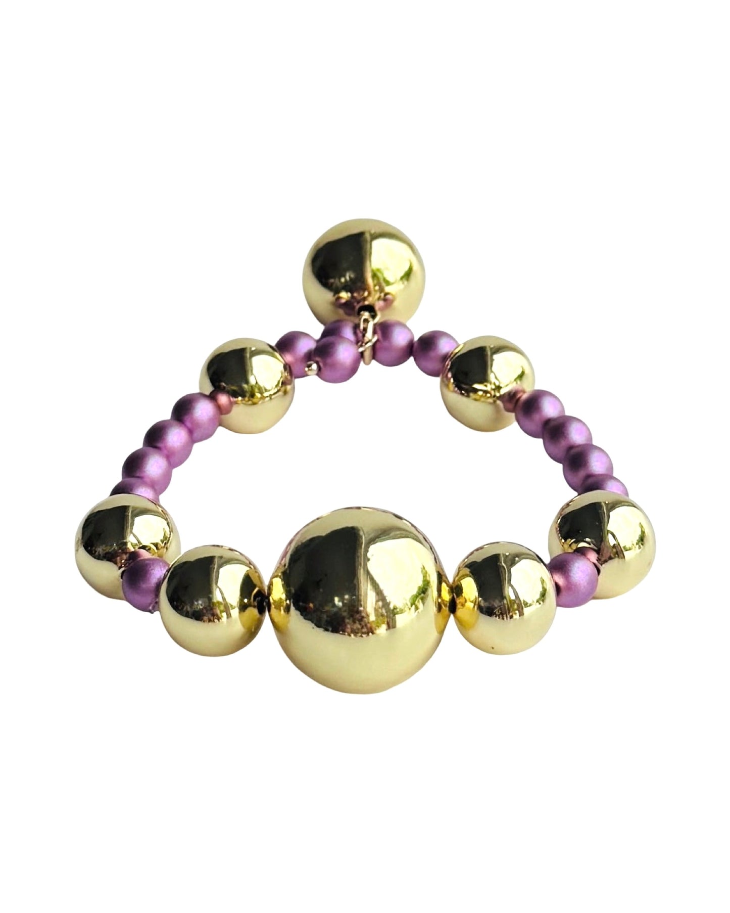 Lilly lulu grape crystal pearl + gold bracelet