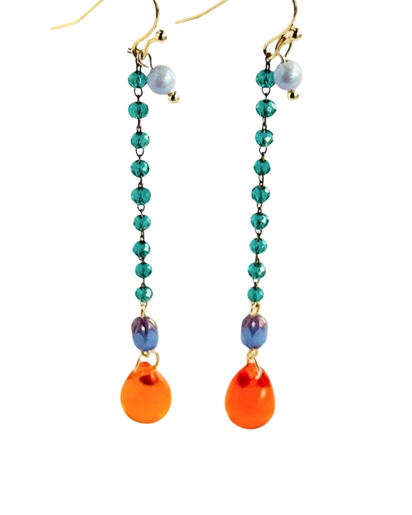 Rosie earrings in tangerine