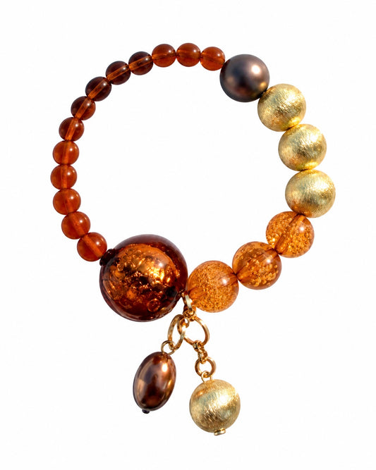 Neona amber gold drop bracelet