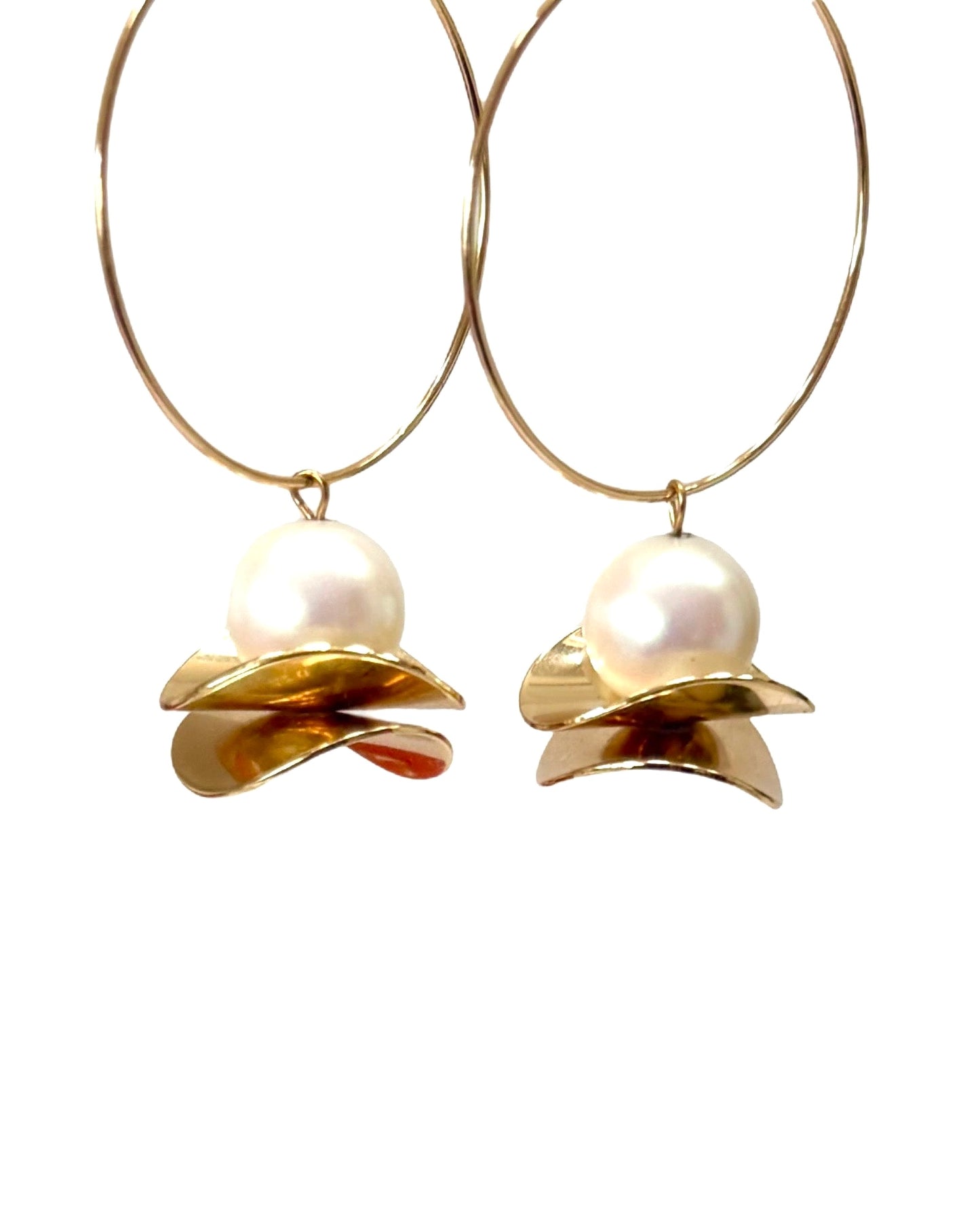 Malinda Pearl and gold hoops