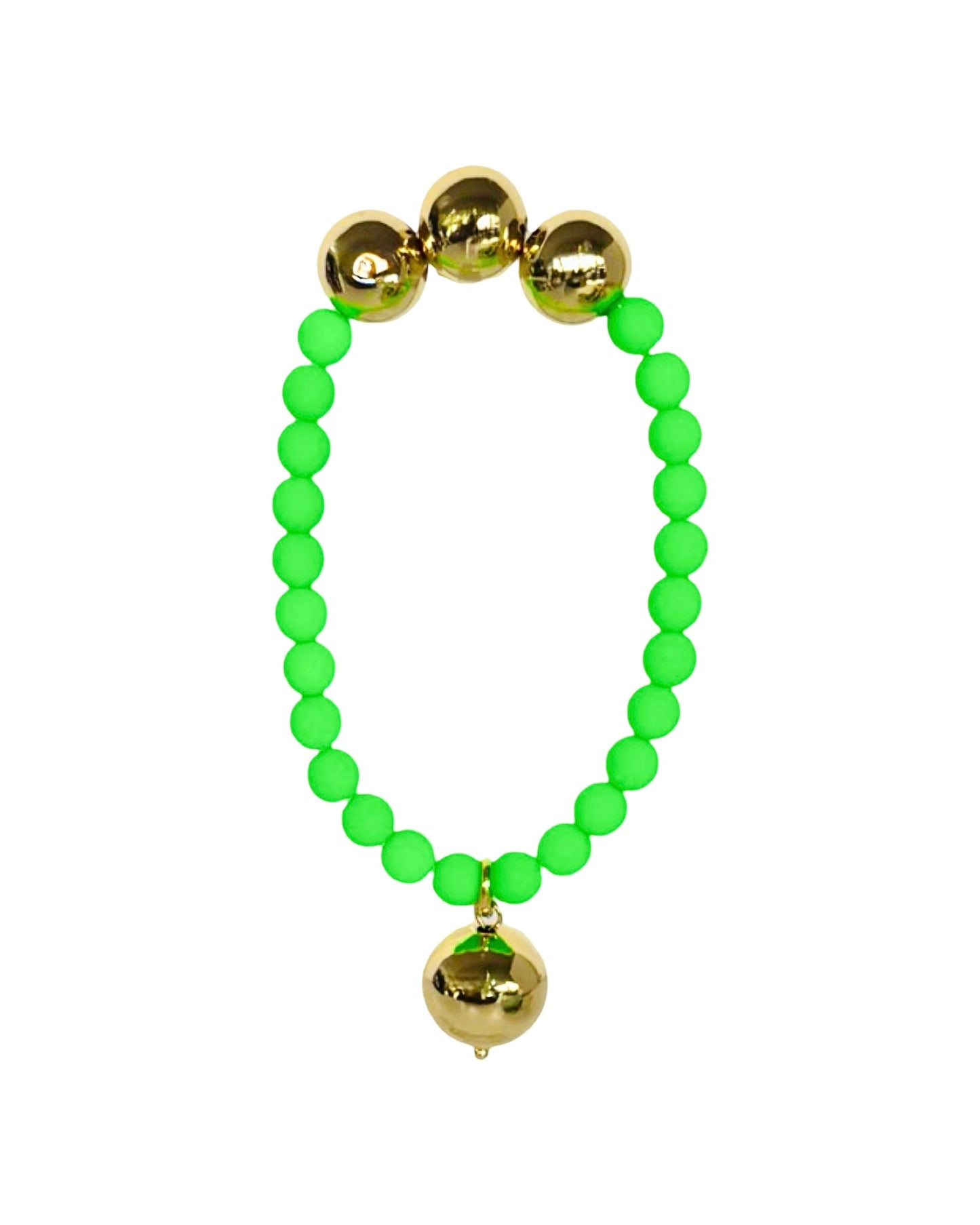 Betty boo crystal neon green crystal gold drop charm bracelet
