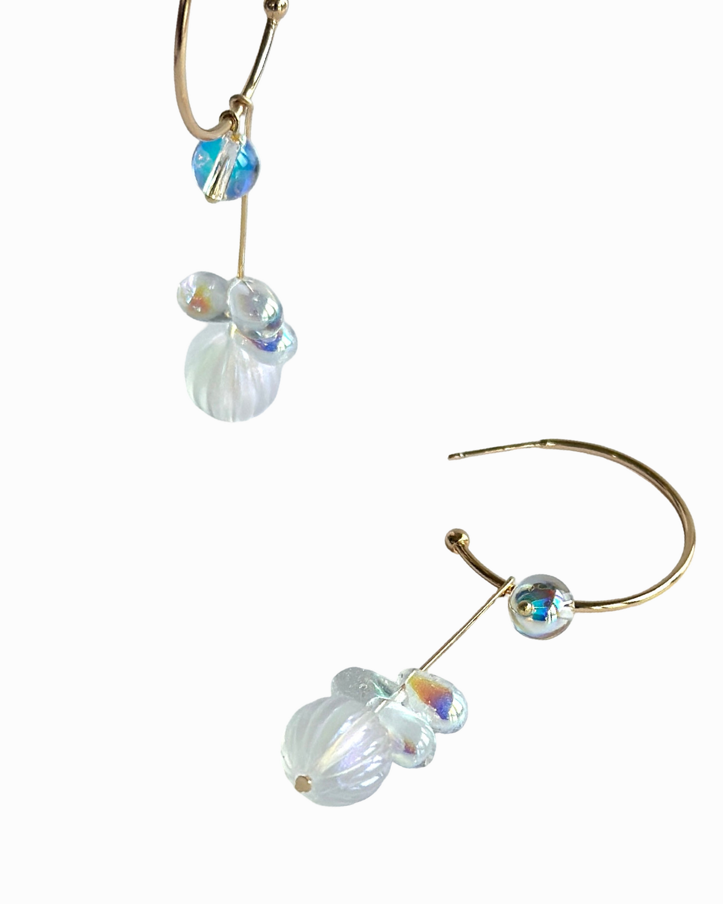 Crystal drop hoop earrings