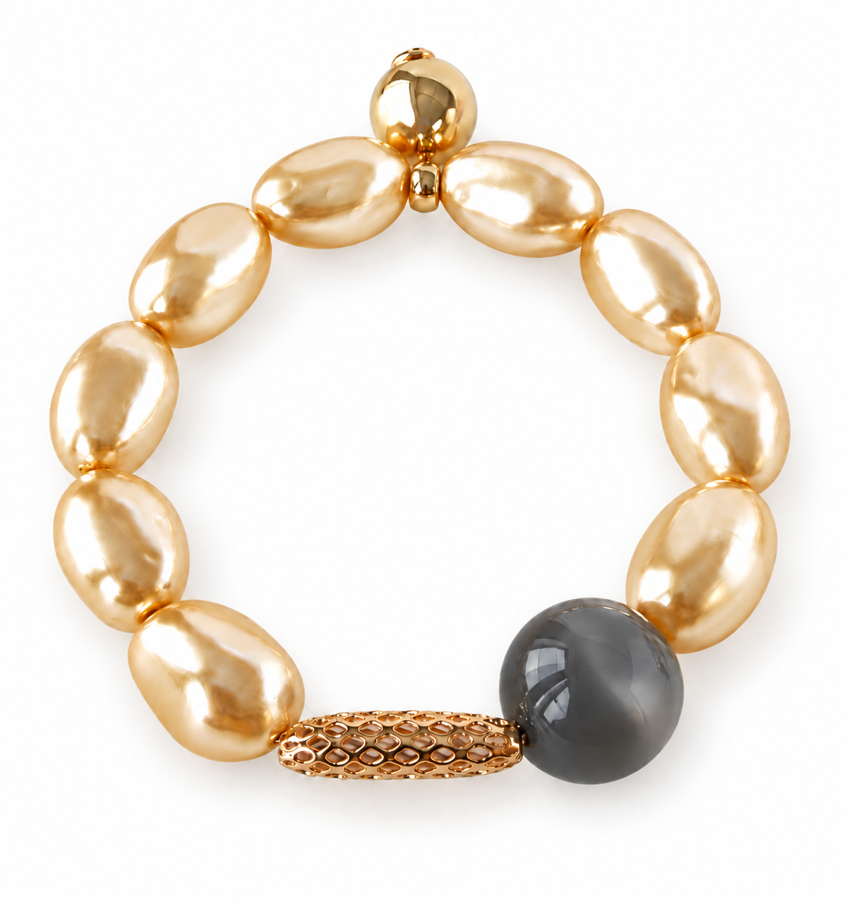 Juju Glint Champagne Gold & Cobalt Grey Bracelet | LOVE Beth
