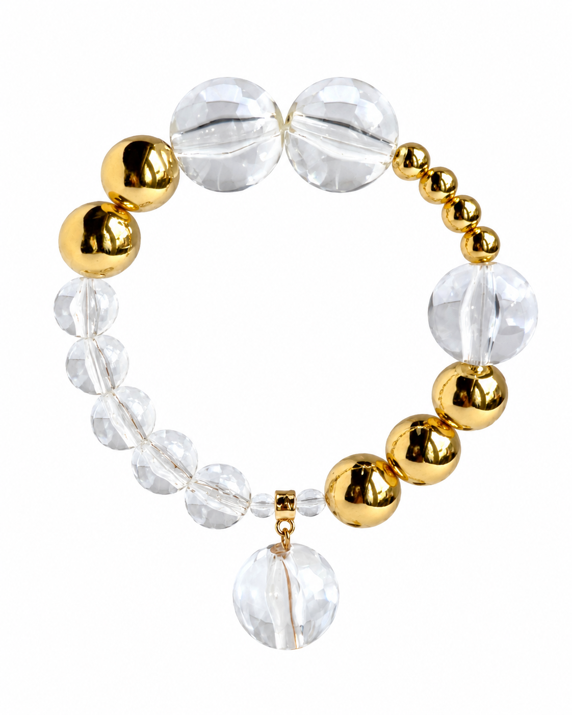 Baby bell vintage, lucite + gold beaded bracelet
