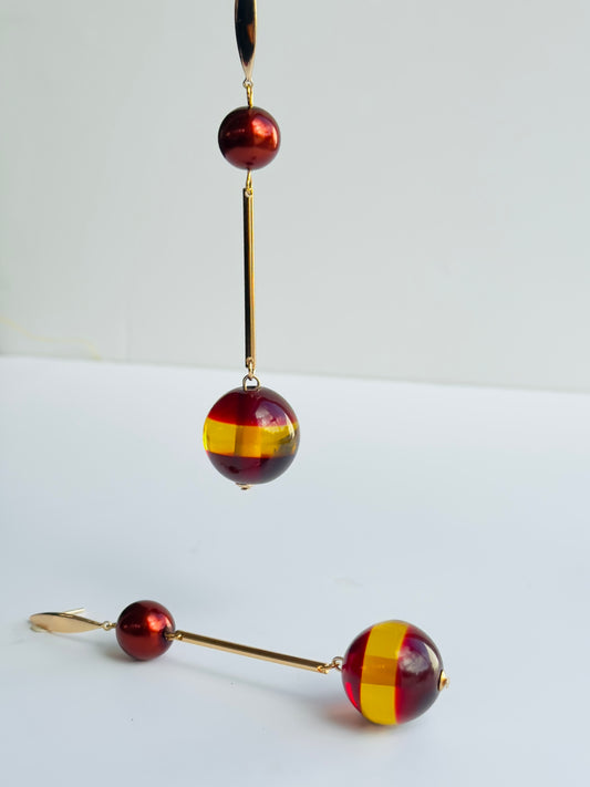 Sunset ember drop earrings