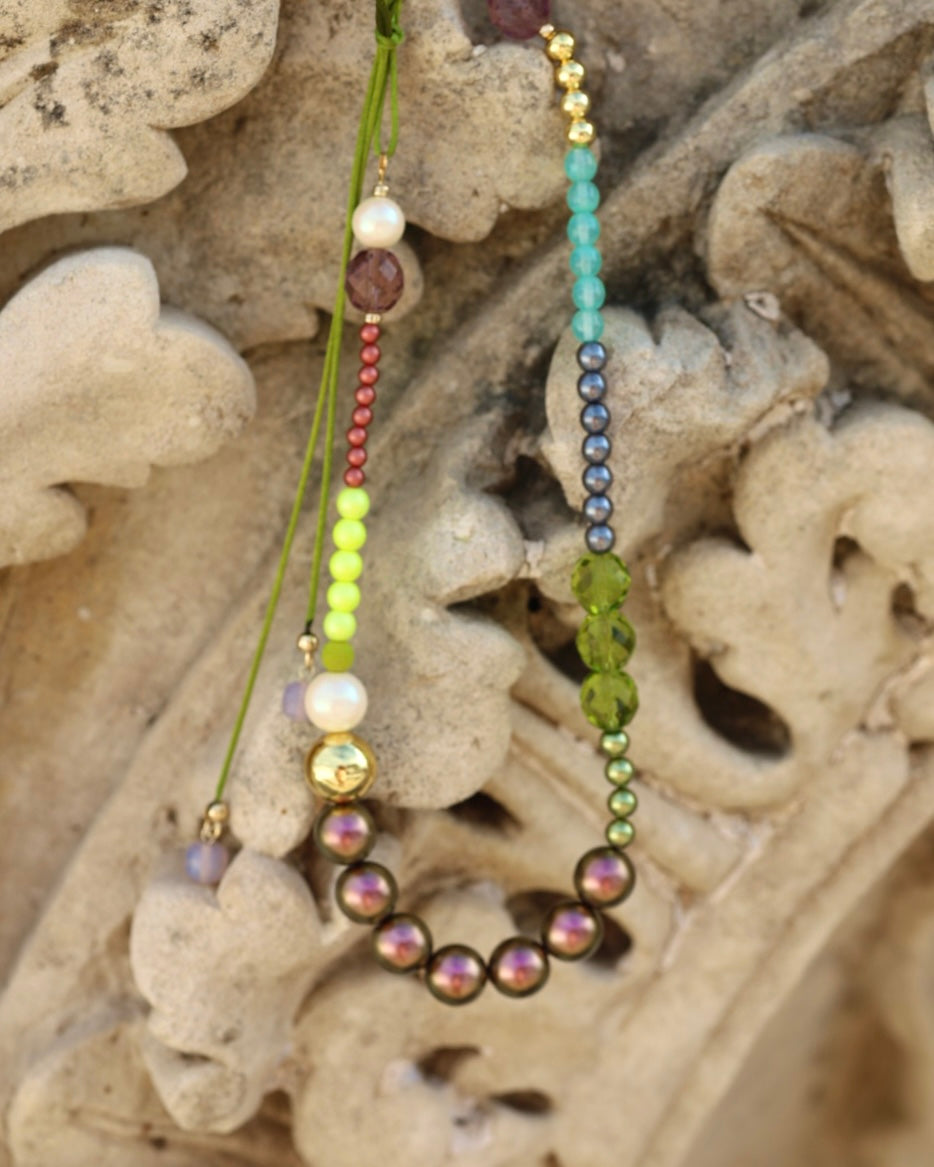 Bon Bon lime grape necklace