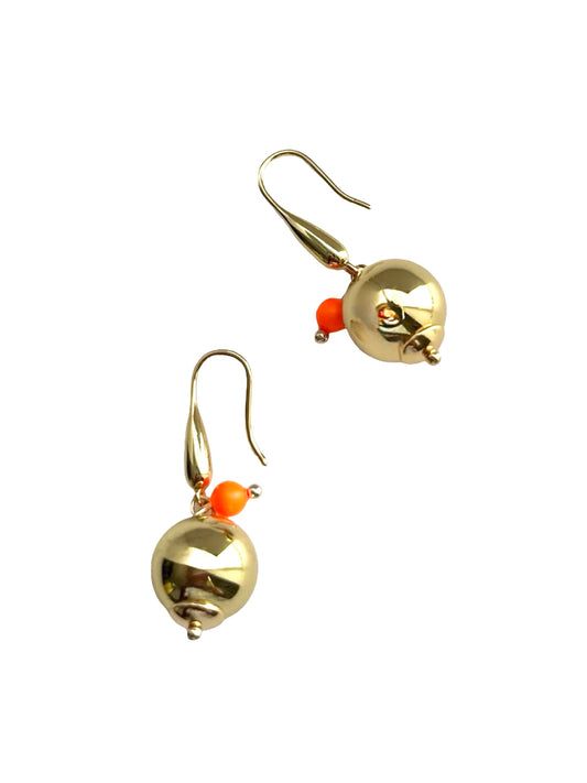 Roxie Bella gold | neon orange drop earrings