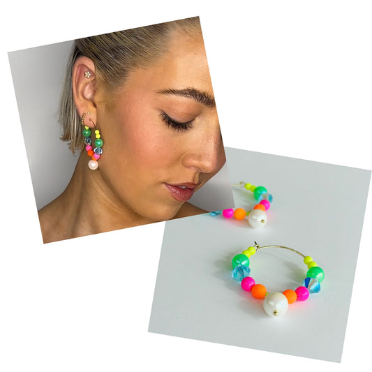 Rainbow hoop earrings