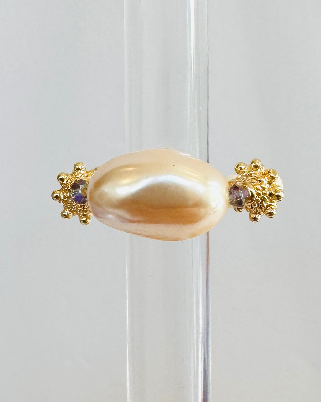 Clotted cream vintage pearl ring