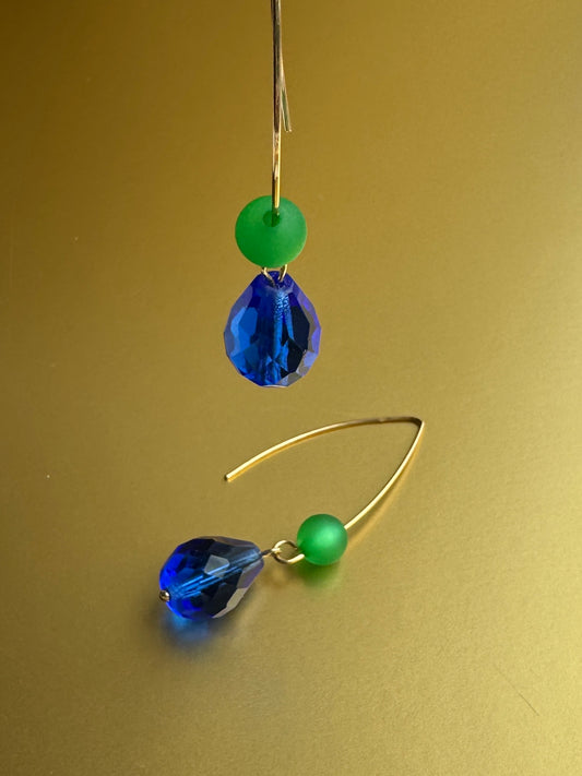 Zoey sapphire drop crystal earrings