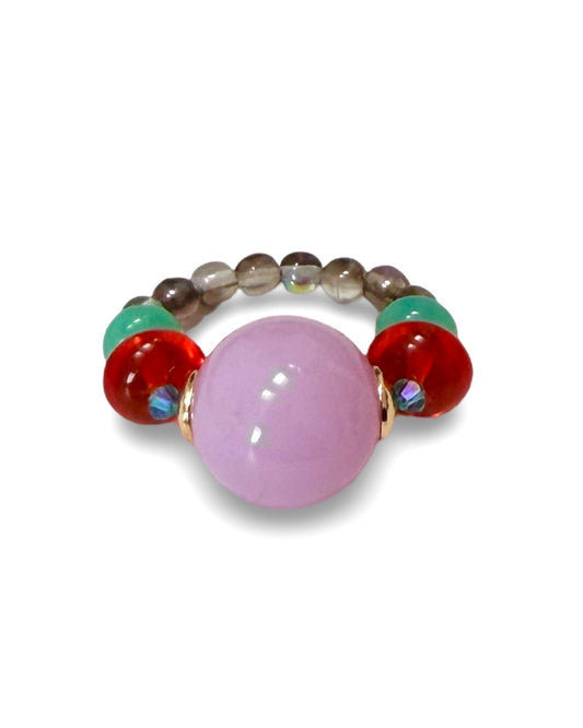 Vintage lavender twist, crystal ring