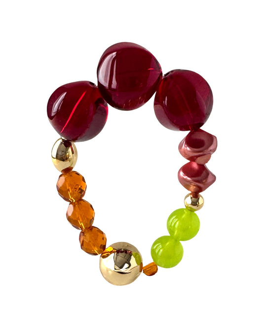 Tutti Vintage Ruby Red & Neon Bracelet