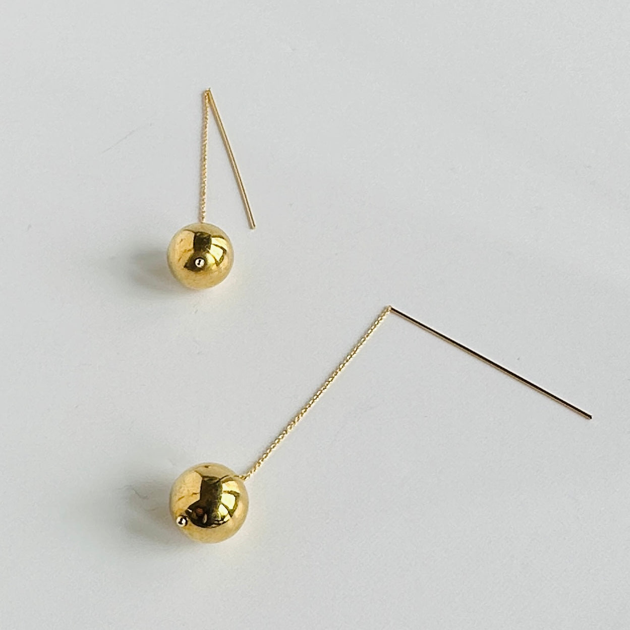 Laura Lee Gold bead drop threader earrings