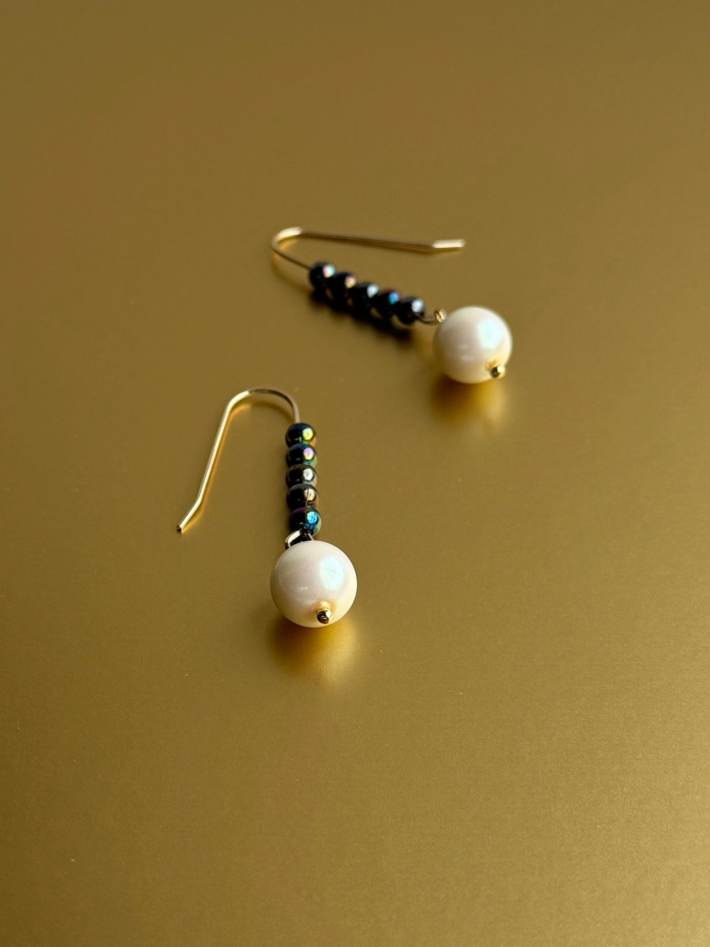 Cara crystal drop pearl earrings