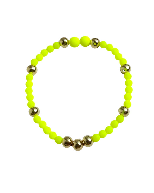 Baby Love Neon Yellow Fine Crystal & Gold Bracelet