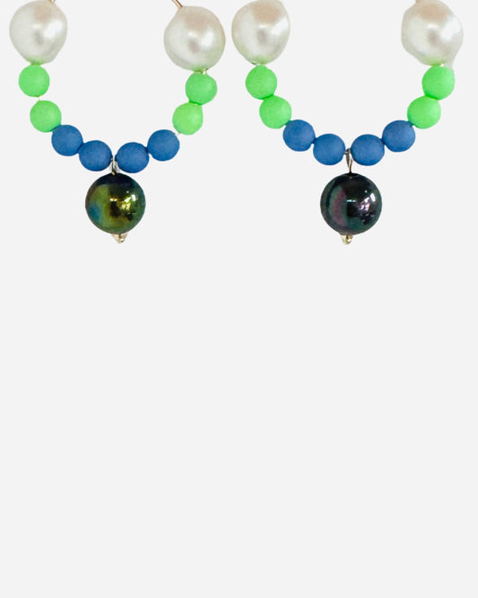 Swizzle candy blueberry pie crystal drop pearl hoops