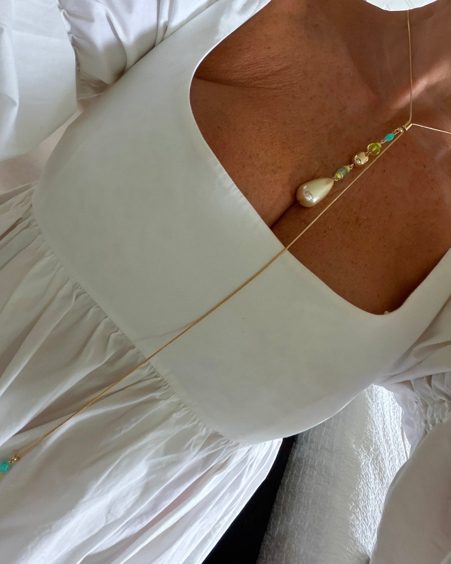 Donatella long drop multi wear necklace
