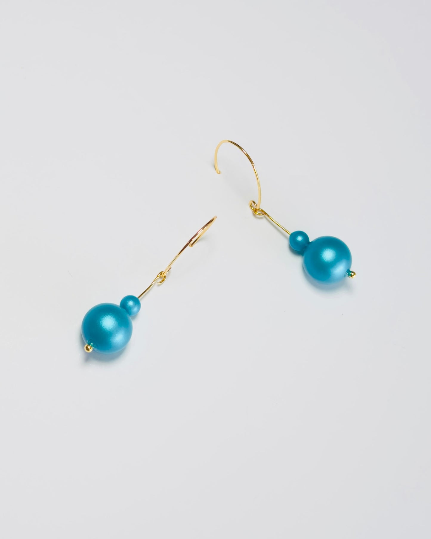 Pippa crystal pearl turquoise drop earrings