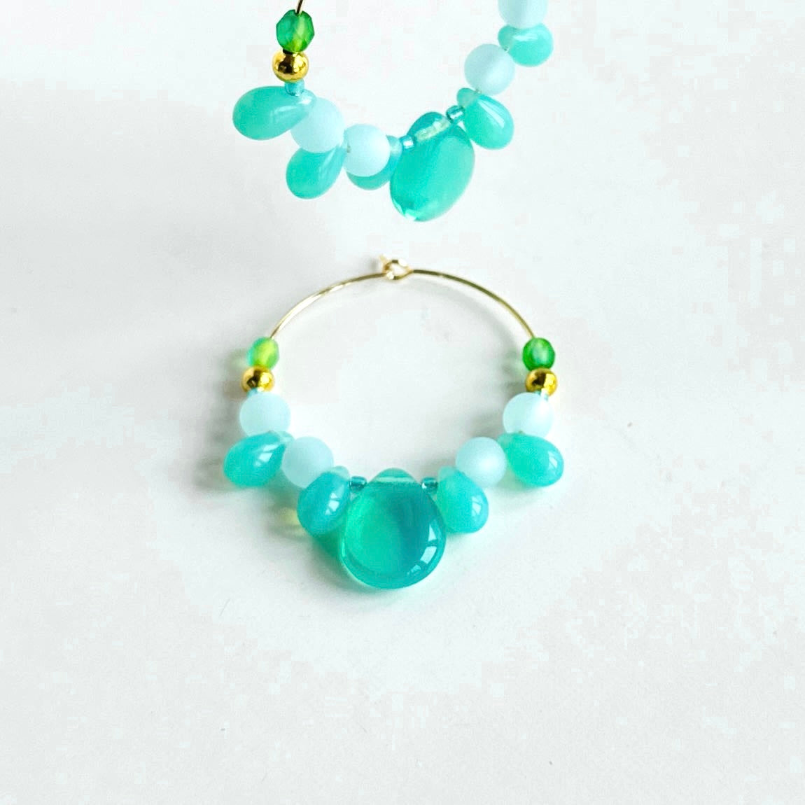 Oceania seafoam Crystal hoop earrings