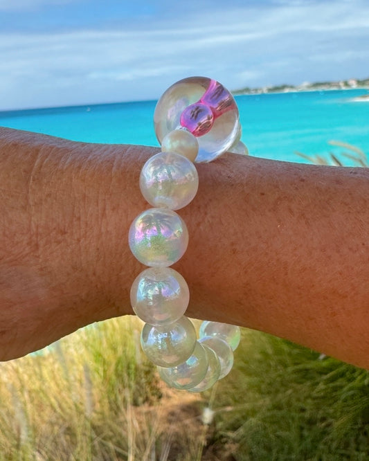 Marshmallow cloud soft pink + cream bracelet