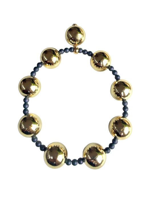 PENNY PLUM NAVY + GOLD ANKLET