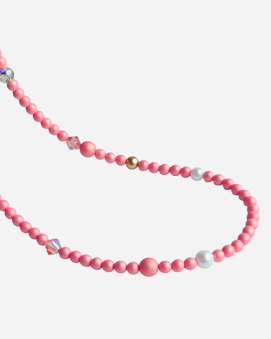 Sherbet drop soft pink crystal pearl chocker