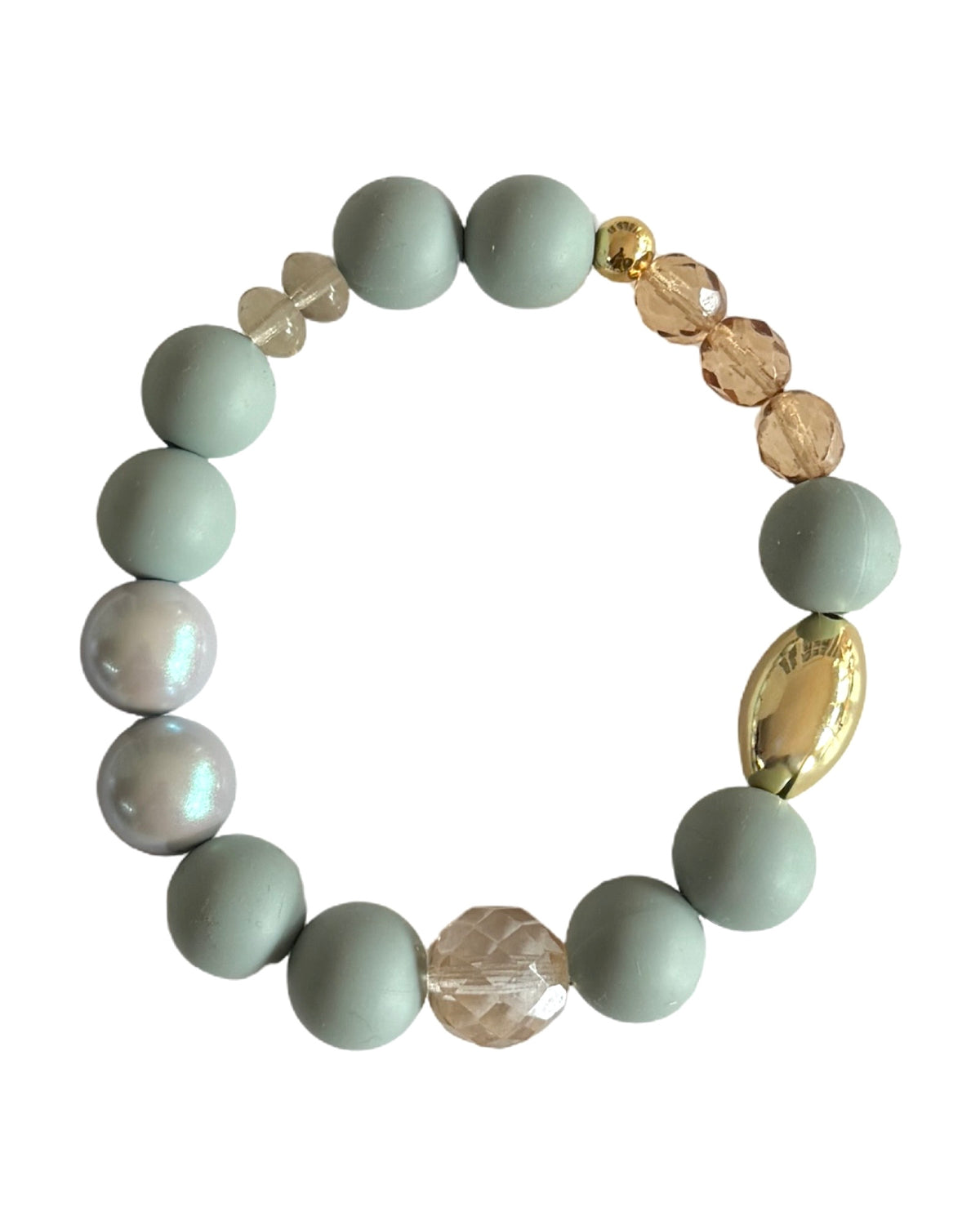 Honey Bunny Sage Crystal Pearl Bracelet
