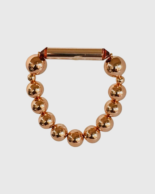 Rosaleen rose gold crystal beaded bracelet