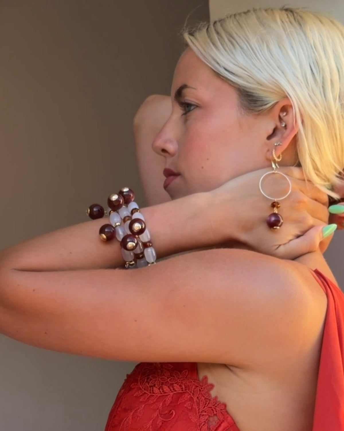 Plum Sky Aubergine & Amber Drop Earrings