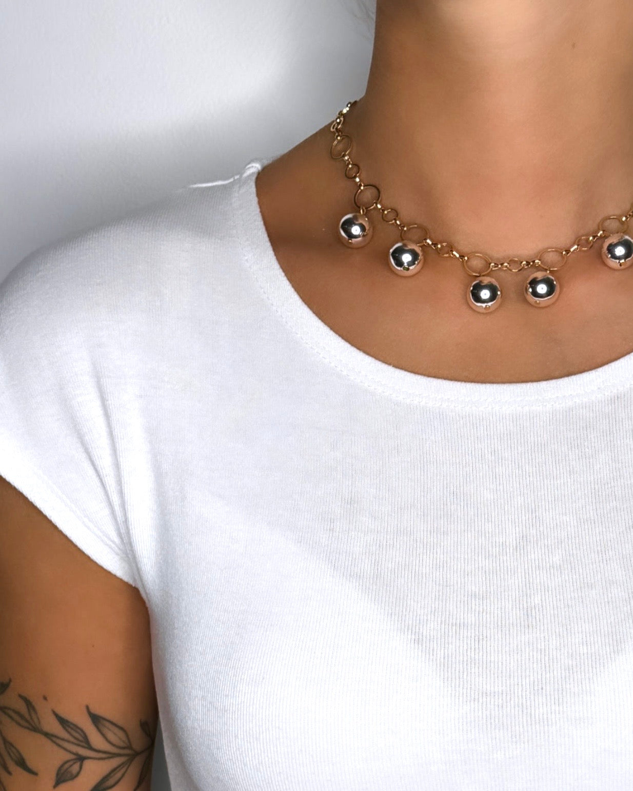 Daniela gold silver drop necklace