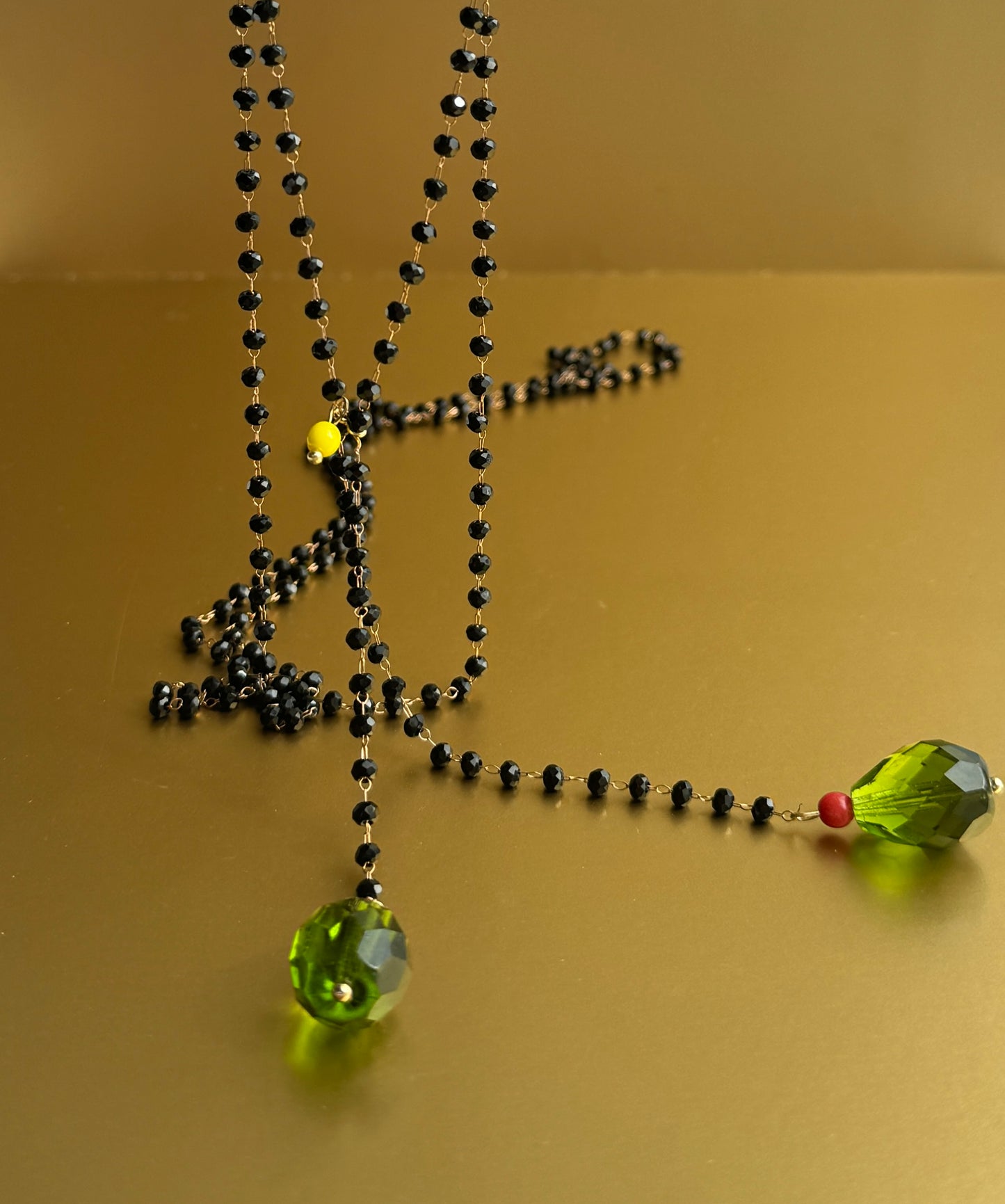 Lottie long drop crystal necklace