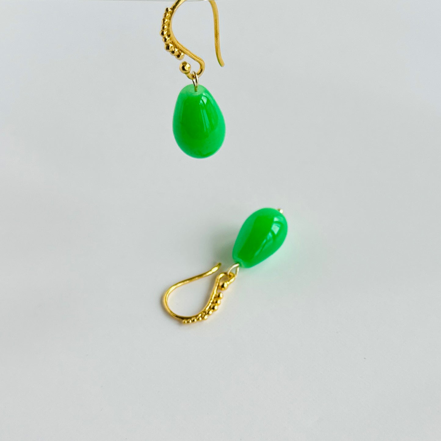 Jaipur drop earrings in jade green