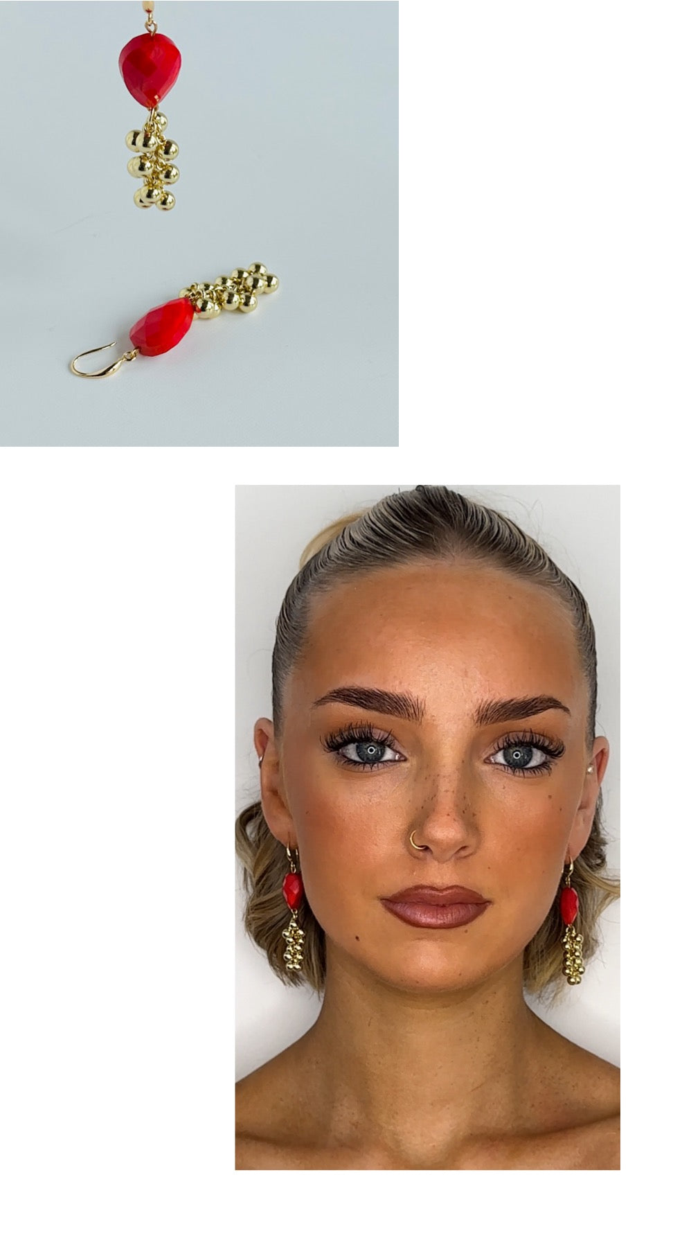 Sophia earrings in red