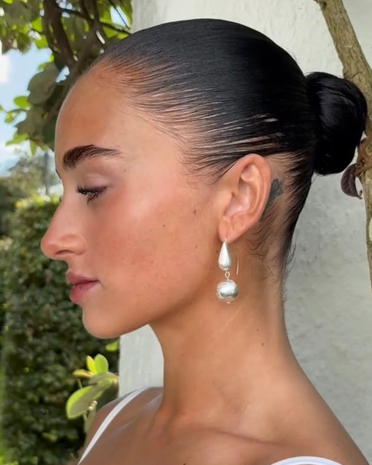 Easha Silver drop earrings