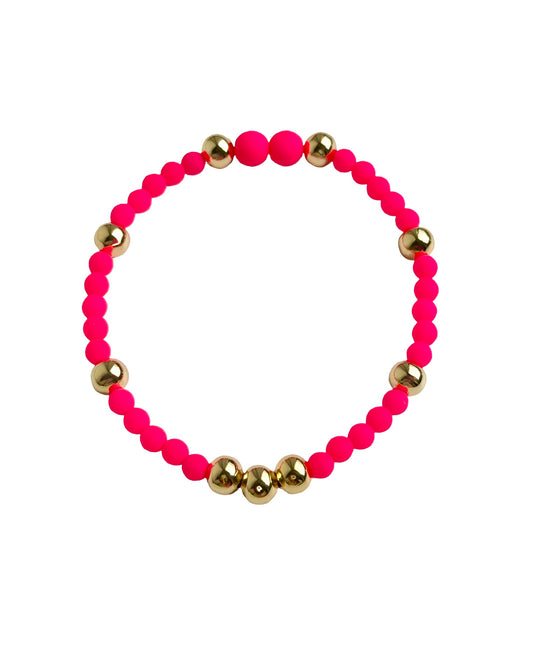Baby Love Neon Pink Fine Crystal & Gold Bracelet