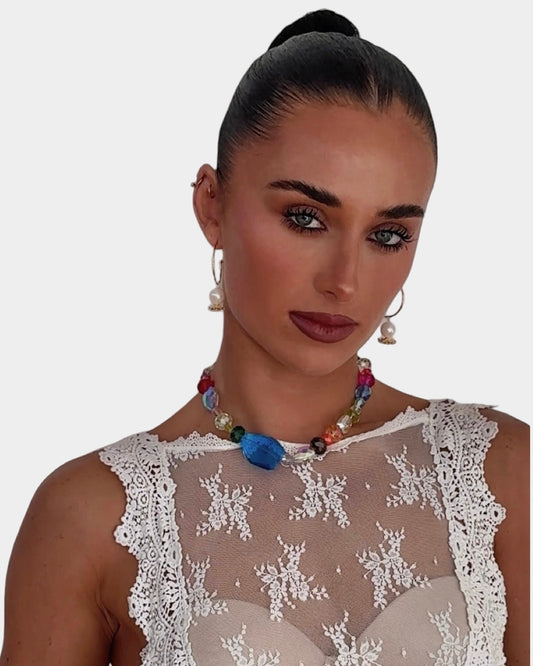Navia bold sapphire blue crystal choker